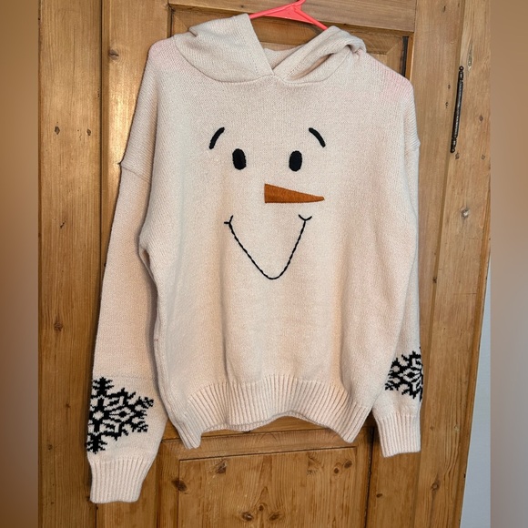 Snowman Hooded Sweater Shein Size Large Super Cute & Never Worn Winter Eclectic - Picture 1 of 7